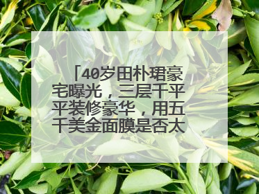 40岁田朴珺豪宅曝光，三层千平平装修豪华，用五千美金面膜是否太奢侈？