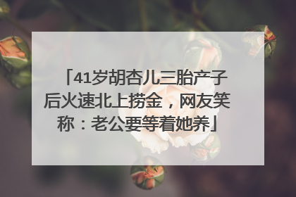 41岁胡杏儿三胎产子后火速北上捞金，网友笑称：老公要等着她养