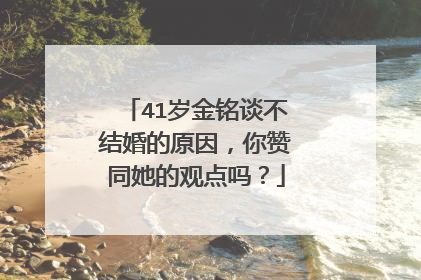 41岁金铭谈不结婚的原因，你赞同她的观点吗？