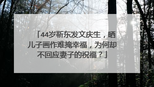 44岁靳东发文庆生，晒儿子画作难掩幸福，为何却不回应妻子的祝福？