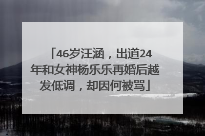 46岁汪涵,出道24年和女神杨乐乐再婚后越发低调,却因何被骂