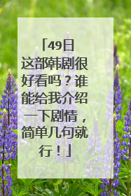 49日 这部韩剧很好看吗?谁能给我介绍一下剧情,简单几句就行!