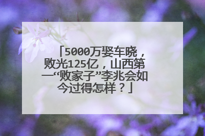 5000万娶车晓,败光125亿,山西第一“败家子”李兆会如今过得怎样?