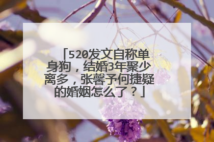 520发文自称单身狗，结婚3年聚少离多，张馨予何捷疑的婚姻怎么了？