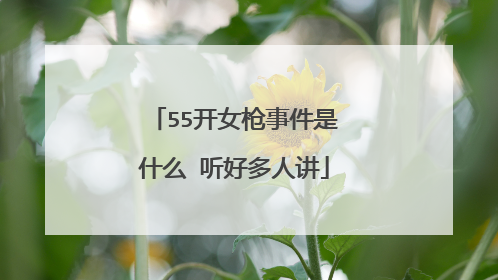 55开女枪事件是什么 听好多人讲