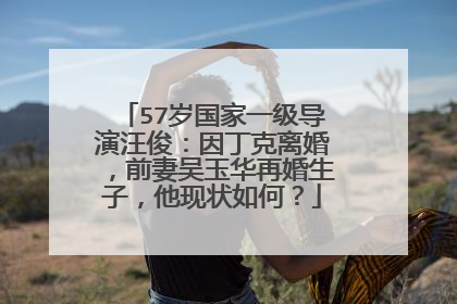 57岁国家一级导演汪俊:因丁克离婚,前妻吴玉华再婚生子,他现状如何?
