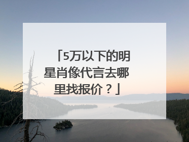 5万以下的明星肖像代言去哪里找报价?