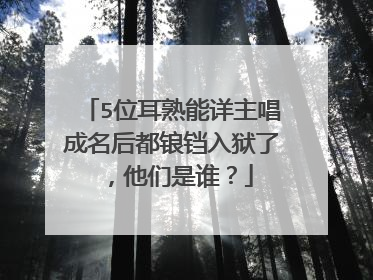 5位耳熟能详主唱成名后都锒铛入狱了，他们是谁？