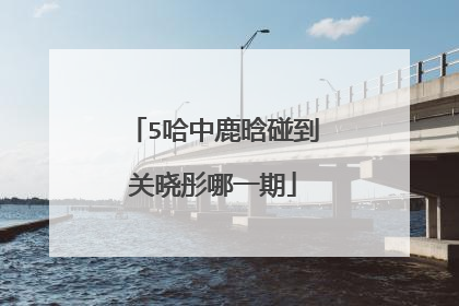 5哈中鹿晗碰到关晓彤哪一期