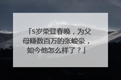 5岁荣登春晚，为父母赚数百万的张峻豪，如今他怎么样了？