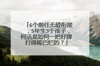 6个前任无缝衔接，5年生3个孩子，何洁是如何一把好牌打得稀巴烂的？