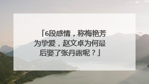 6段感情，称梅艳芳为挚爱，赵文卓为何最后娶了张丹露呢？