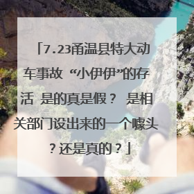 7.23甬温县特大动车事故 “小伊伊”的存活 是的真是假? 是相关部门设出来的一个噱头?还是真的?
