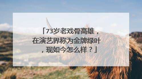 73岁老戏骨高雄，在演艺界称为金牌绿叶，现如今怎么样？