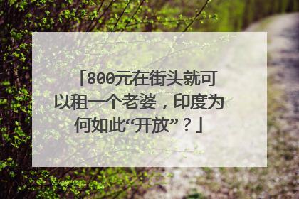 800元在街头就可以租一个老婆，印度为何如此“开放”？