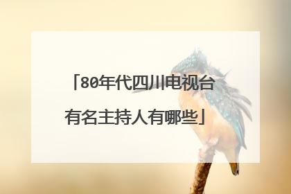 80年代四川电视台有名主持人有哪些