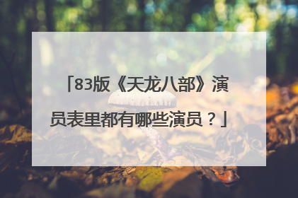 83版《天龙八部》演员表里都有哪些演员?