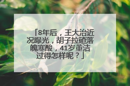 8年后,王大治近况曝光,胡子拉碴落魄寒酸,41岁董洁过得怎样呢?