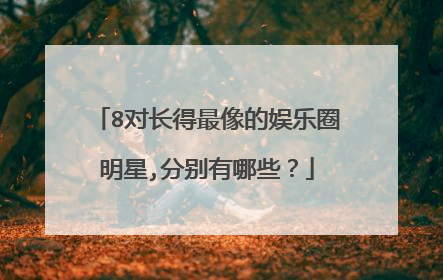 8对长得最像的娱乐圈明星,分别有哪些？