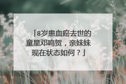 8岁患血癌去世的童星邓鸣贺,亲妹妹现在状态如何?