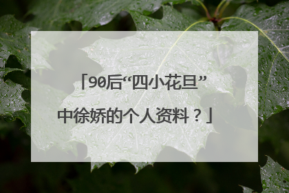 90后“四小花旦”中徐娇的个人资料？