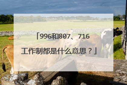 996和807、716工作制都是什么意思?