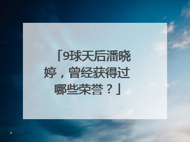 9球天后潘晓婷,曾经获得过哪些荣誉?