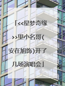 <<星梦奇缘>>里小名哥(安在旭饰)开了几场演唱会