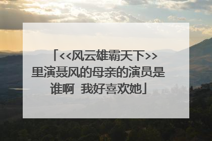 <<风云雄霸天下>>里演聂风的母亲的演员是谁啊 我好喜欢她