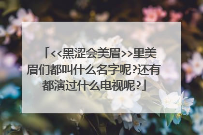 <<黑涩会美眉>>里美眉们都叫什么名字呢?还有都演过什么电视呢?