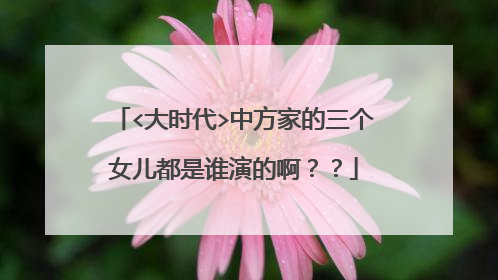 <大时代>中方家的三个女儿都是谁演的啊??