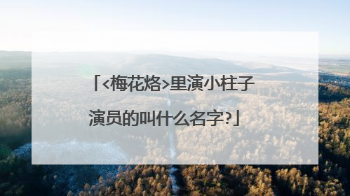 <梅花烙>里演小柱子演员的叫什么名字?