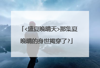 <盛夏晚晴天>那集夏晚晴的身世揭穿了?