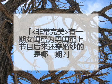 <非常完美>有一期女闺蜜为男闺蜜上节目后来还穿婚纱的是哪一期?