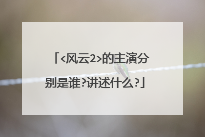 <风云2>的主演分别是谁?讲述什么?