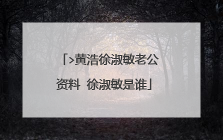 >黄浩徐淑敏老公资料 徐淑敏是谁