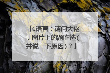 C语言:请问大佬,图片上的题咋选(并说一下原因)?