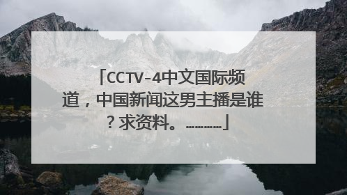 CCTV-4中文国际频道,中国新闻这男主播是谁?求资料。…………
