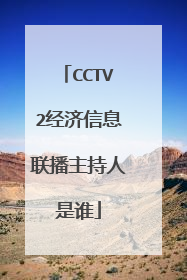 CCTV2经济信息联播主持人是谁