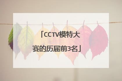 CCTV模特大赛的历届前3名