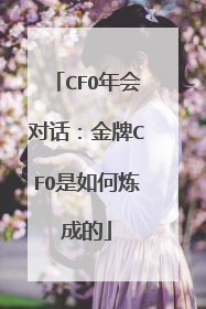 CFO年会对话:金牌CFO是如何炼成的