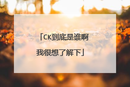 CK到底是谁啊我很想了解下