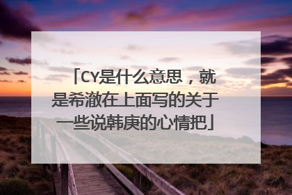 CY是什么意思，就是希澈在上面写的关于一些说韩庚的心情把