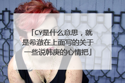 CY是什么意思，就是希澈在上面写的关于一些说韩庚的心情把