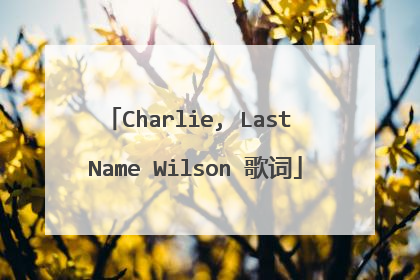 Charlie, Last Name Wilson 歌词