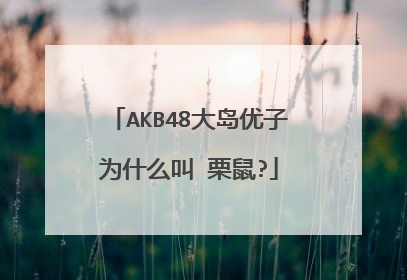 AKB48大岛优子为什么叫 栗鼠?