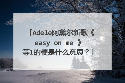 Adele阿黛尔新歌《easy on me 》等1的梗是什么意思?