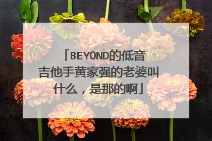 BEYOND的低音吉他手黄家强的老婆叫什么,是那的啊