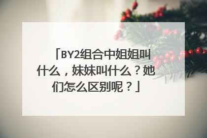 BY2组合中姐姐叫什么,妹妹叫什么?她们怎么区别呢?