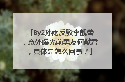 By2孙雨反驳李靓蕾，意外曝光前男友何猷君，具体是怎么回事？